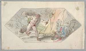 绘画，阿波罗杀死蟒蛇，1796-98 年 作者 菲利斯·贾尼