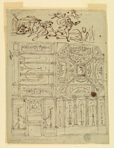 素描，阿塔兰特和希波美尼斯，约 1800 年 作者 菲利斯·贾尼