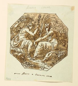 素描，巴克斯和塞勒斯，1800-1825 年 作者 菲利斯·贾尼