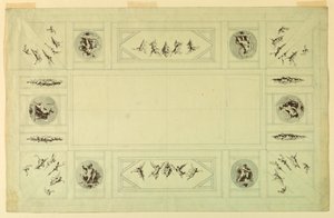 素描，罗马奎里纳尔宫；，1812 年 作者 菲利斯·贾尼