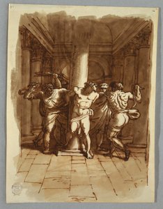 素描，素描簿页面：耶稣受难，1810-15 年