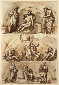 素描，《月光下的研究》，1814 年