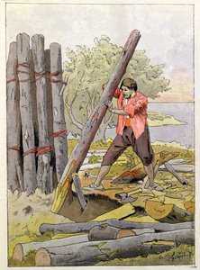 鲁宾逊漂流记建造他的第一个住宅，1930年