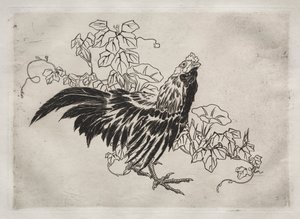 晚餐服务卢梭服务：雄鸡和牵牛花。 1866年5月25日。 作者 费利克斯·布拉克蒙德
