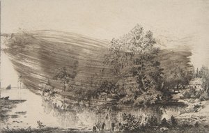 瓦兹河畔的小农场，1868年。 作者 费利克斯·布拉克蒙德