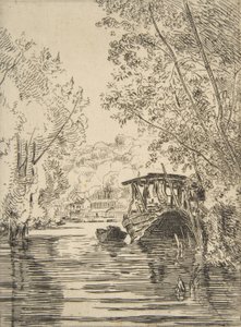 染坊的船Bas-Meudon，约1868年。 作者 费利克斯·布拉克蒙德