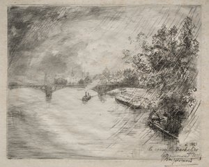 圣佩雷斯桥的景色，1877年。 作者 费利克斯·布拉克蒙德