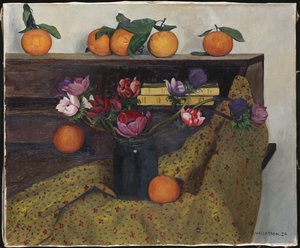 海葵和橘子，1924年 作者 费利克斯·爱德华·瓦洛顿