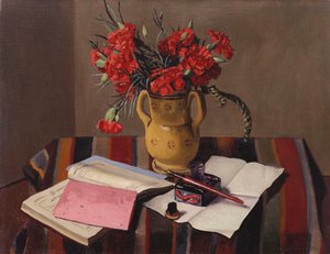康乃馨和帐簿，1925年 作者 费利克斯·爱德华·瓦洛顿