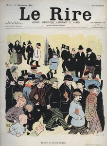 1894年12月1日，第4号报纸“ Le Rire”的封面：今天的忧郁-Felix Vallotton作图 作者 费利克斯·爱德华·瓦洛顿