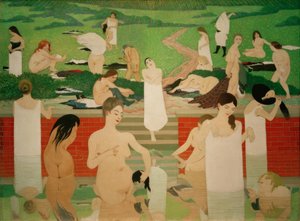 夏天晚上洗澡 作者 费利克斯·爱德华·瓦洛顿