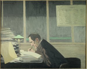 费利克斯-费内昂(1861-1944)的肖像，艺术评论家，记者和La revue blanche杂志的主任" 费利克斯-瓦洛顿(1865-1925)的绘画 (ec.suiss) 作者 费利克斯·爱德华·瓦洛顿