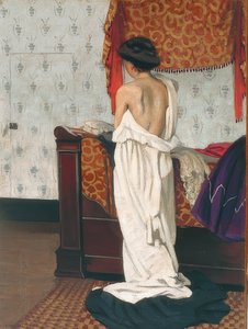 在室内的背影。 1902年