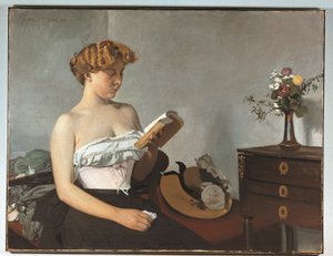 瑞士, 伯尔尼, Femme Lisant (阅读的女人) 作者 费利克斯·爱德华·瓦洛顿