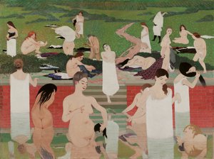 浴场：夏季之夜浴场夏季之夜，1892-1893年 作者 费利克斯·爱德华·瓦洛顿