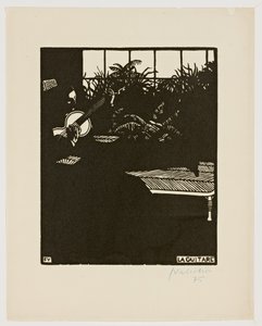 吉他，来自“乐器”系列，V，1897年 作者 费利克斯·爱德华·瓦洛顿