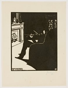 小提琴，来自“乐器”系列，1896-97年 作者 费利克斯·爱德华·瓦洛顿