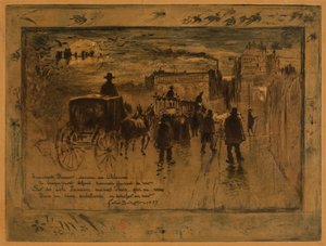 Convoi Funèbre au Boulevard de Clichy 克利希大道上的葬礼游行，1887年。 作者 菲利克斯·希拉勒·布霍特