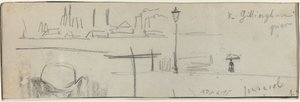 Gillingham码头，伦敦[背面]，约1884年。 作者 菲利克斯·希拉勒·布霍特