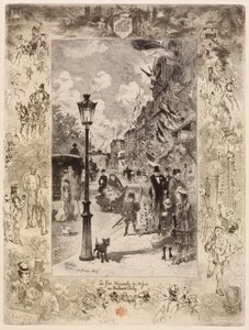 La Fête nationale au Boulevard Clichy 克利希大道上的国民假日，1878年。 作者 菲利克斯·希拉勒·布霍特