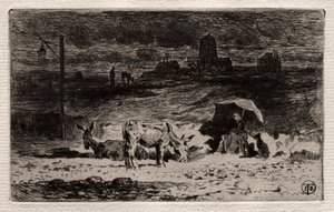 Cailles山上的驴，c。 1875年。 作者 菲利克斯·希拉勒·布霍特