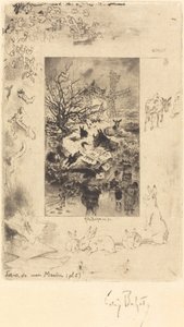 Lettres de Mon Moulin》的扉页，约1885年。 作者 菲利克斯·希拉勒·布霍特