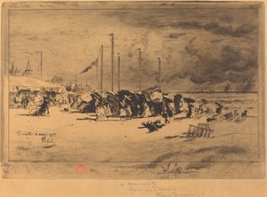 特鲁维尔的风暴》（Un Grain à Trouville）。 作者 菲利克斯·希拉勒·布霍特