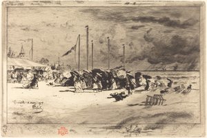 特鲁维尔的暴风雨，1874-1875年。 作者 菲利克斯·希拉勒·布霍特