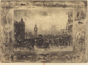 威斯敏斯特桥，1884年。 作者 菲利克斯·希拉勒·布霍特