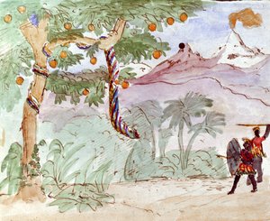 德国古典作曲家费利克斯-门德尔松为其儿子保罗所作的水墨画。 作者 菲利克斯·门德尔松