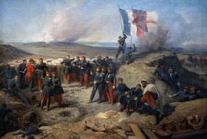 Marshal Aimable Pelissier and his staff at Sebastopol on 8th September 1855, c.1856-71 (oil on paper, marouflee on canvas) 作者 菲利克斯·菲利波托