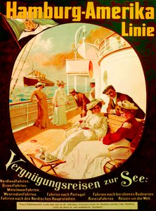 1904年“汉堡美国线”的广告海报“海上游船”