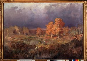 Marecage dans la foret, Automne (Swamp in the Forest, Autumn) - Peinture de Fyodor Vasilyev (Feodor Alexandrovich, Fiodor Alexandrovitch Vassiliev, 1850-1873), huile sur toile