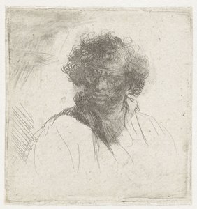 面容憔悴的男子半身像 作者 伦勃朗·范·莱恩 (Rembrandt van Rijn)