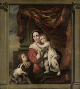 明爱：乔安娜·德吉尔（Joanna de Geer，1629-1691 年）和她的孩子塞西莉亚之旅（Cecilia Trip，1660-1728 年）和劳伦斯之旅（Laurens Trip，生于 1662 年） 作者 费迪南德·波尔