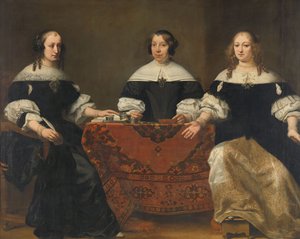 Leprozenhuis的三个Regentesses的画象，阿姆斯特丹，c.1668 作者 费迪南德·波尔