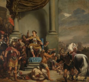 泰特斯·曼利乌斯·因佩里修斯·托夸图斯下令将他的儿子斩首。 1661-64 作者 费迪南德·波尔
