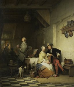 客栈内景，人物身着十七世纪服饰 作者 Ferdinand De Braekeleer (I)