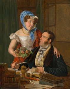 制图学教授约瑟夫·尤特纳（JosefJüttner）和他的妻子 作者 费迪南德·乔治·沃尔德米勒