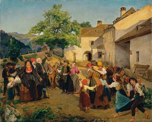 新娘从父母家告别 - Höldrichsmühle 作者 Ferdinand Georg Waldmuller