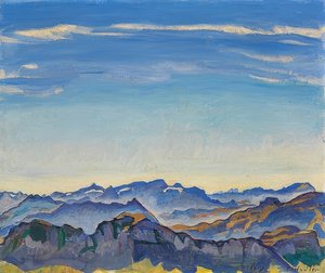 Rochers de Naye的沃州阿尔卑斯山。 1917年 作者 费迪南德·霍德勒