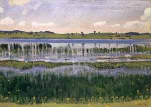 Langenthal附近的Burgäschi湖，约1901年。 作者 费迪南德·霍德勒