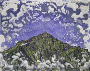 从Heustrich看到的Niesen山，1910年。 作者 费迪南德·霍德勒