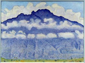 Schynige platte (mountain landscape in the Oberland, Swiss Alps). Painting by Ferdinand Hodler (1833-1918) Ec. Follow. 作者 费迪南德·霍德勒