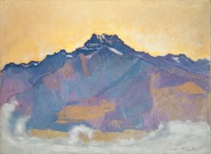 1912年从Chesières看到的Dents du Midi 作者 费迪南德·霍德勒