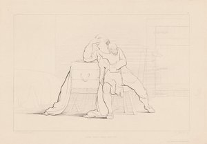 格特鲁德爬上寡妇父亲的膝盖 作者 乔治·埃尔加·希克斯（George Elgar Hicks）之后的费迪南德·朱伯特