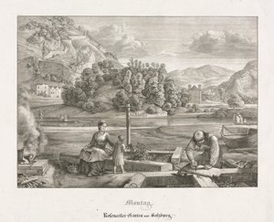 萨尔茨堡和贝希特斯加登的七景：星期一：Rosenecker Garden萨尔茨堡，1823年。