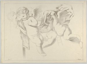 三幅普蒂的研究，约1800-1844年。 作者 费迪南德·皮洛蒂