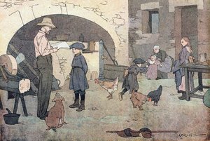 回家，载于《童年的想象》，约 1900 年（雕刻）