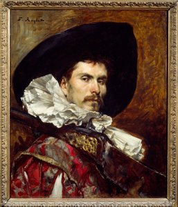 A harquebusier in the 17th century Painting by Ferdinand Roybet (1840-1920) 19th century Lyon, Musee des Beaux Arts 作者 费迪南德·罗伊贝特